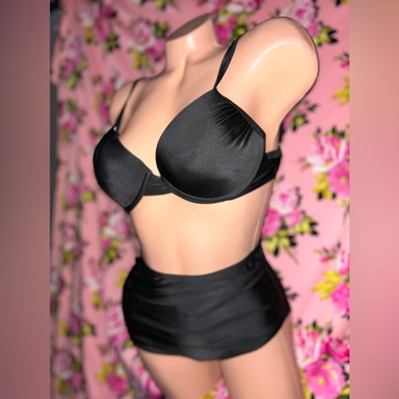 High waisted retro vintage bikini crop top ruched pinup rockabilly swimsuit p3 - Picture 4 of 11